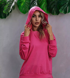 Women's Color Block Fleece Hooded Pullover Sweater