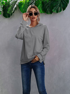 Women's Color Block Fleece Hooded Pullover Sweater