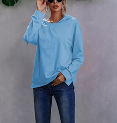 Women's Color Block Fleece Hooded Pullover Sweater