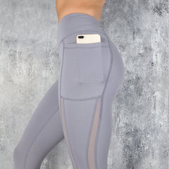 Mesh Panel Yoga Pants - 3/4 Length Style