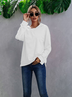 Women's Color Block Fleece Hooded Pullover Sweater