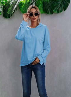 Women's Color Block Fleece Hooded Pullover Sweater