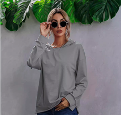 Women's Color Block Fleece Hooded Pullover Sweater